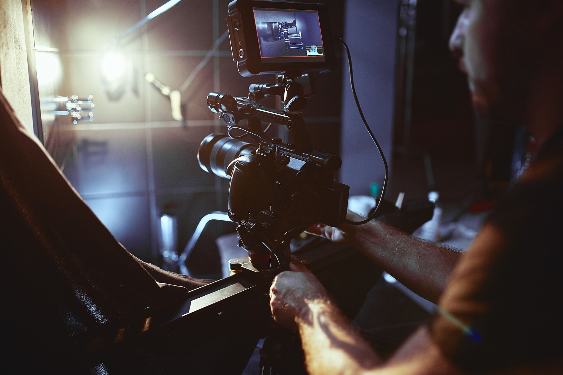 Camera operator filming a production